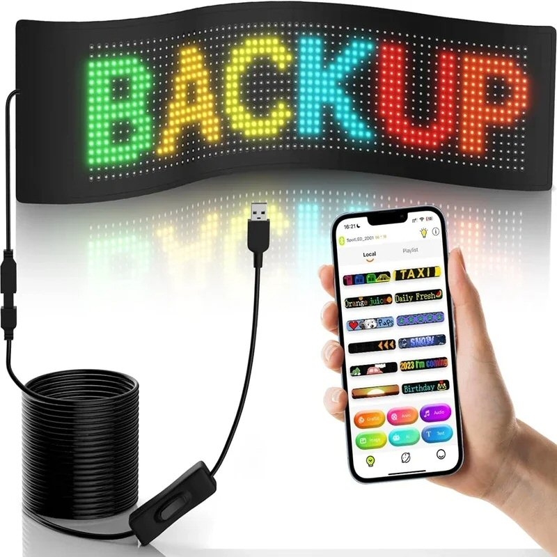Flexible LED Sign Board Display Programmable with Smart App 33x20cm FoneFunShop