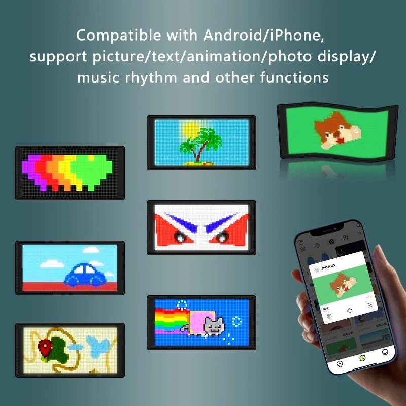 Flexible LED Sign Board Display Programmable with Smart App 63x20cm FoneFunShop