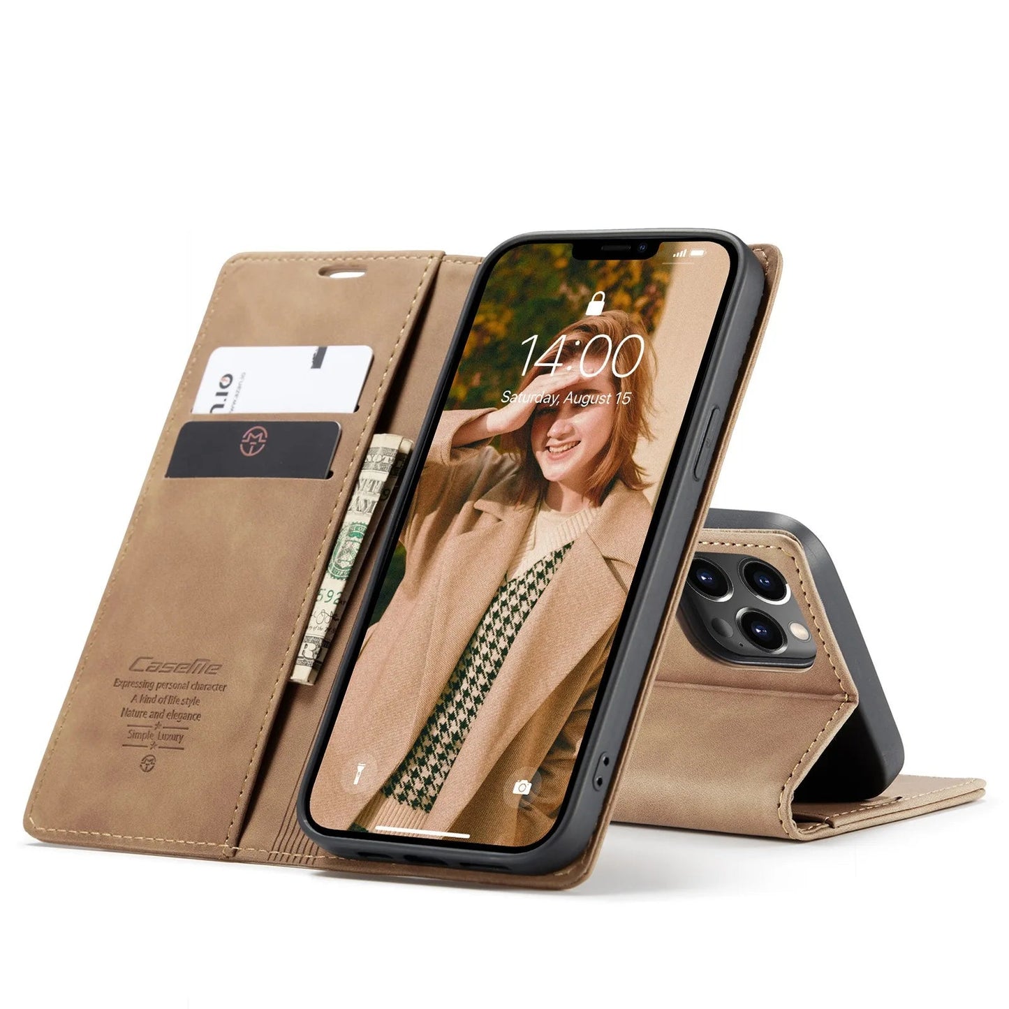 Flip Case For iPhone 16 / 16 Plus / 16 Pro / 16 Pro Max PU leather Wallet Stand Case Cover FoneFunShop