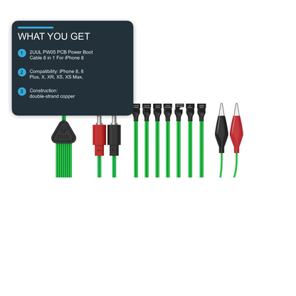 2UUL PW05 PCB Power Boot Cable 8 in 1 For iPhone 8 to 16 Pro Max DC Power Supply Phone Repair Tool FoneFunShop