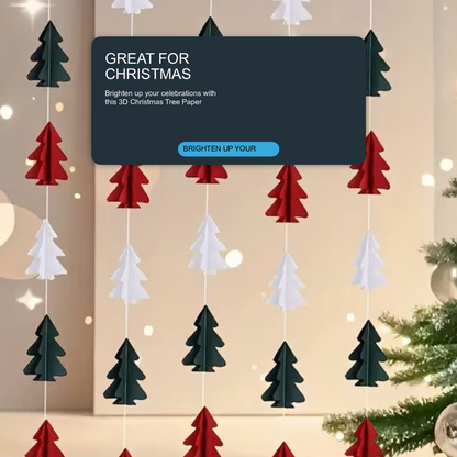 3D Christmas Tree Paper Garland Multi-Colour Hanging Party Decorations - 10PCS Christmas FoneFunShop