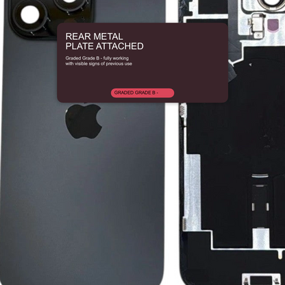 Back Glass with Camera Lens Black for iPhone 16 Pro Max - Used Pulled Grade B Back Glass FoneFunShop