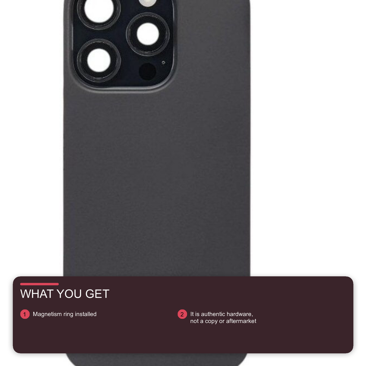Back Glass with Camera Lens Black for iPhone 16 Pro Max - Used Pulled Grade B Back Glass FoneFunShop