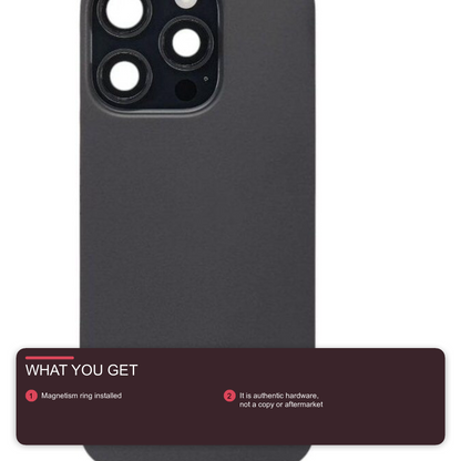 Back Glass with Camera Lens Black for iPhone 16 Pro Max - Used Pulled Grade B Back Glass FoneFunShop