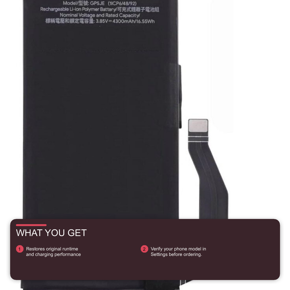 Replacement Battery for Google Pixel 7A 4385mAh Battery FoneFunShop