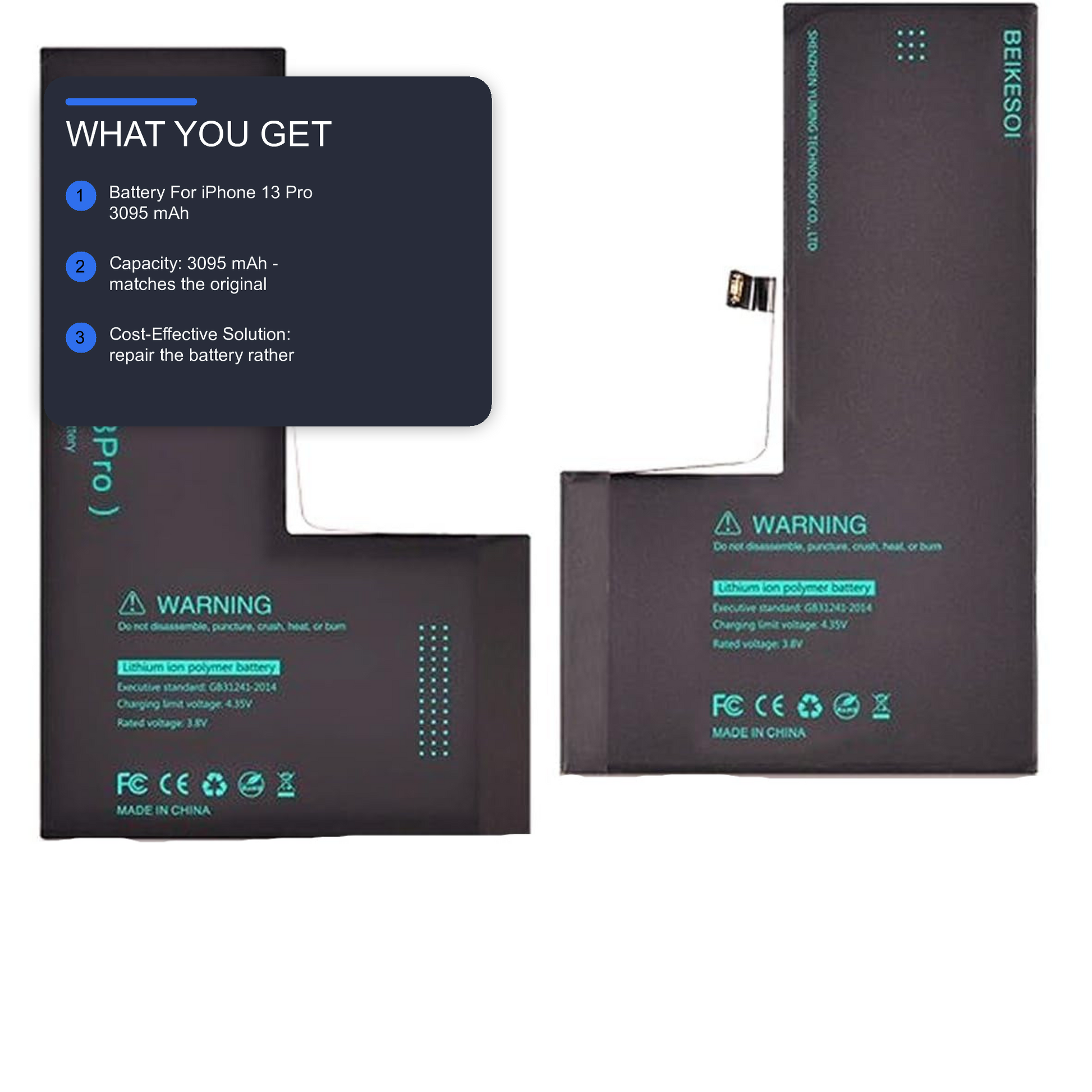 Battery For iPhone 13 Pro 3095 mAh Battery FoneFunShop