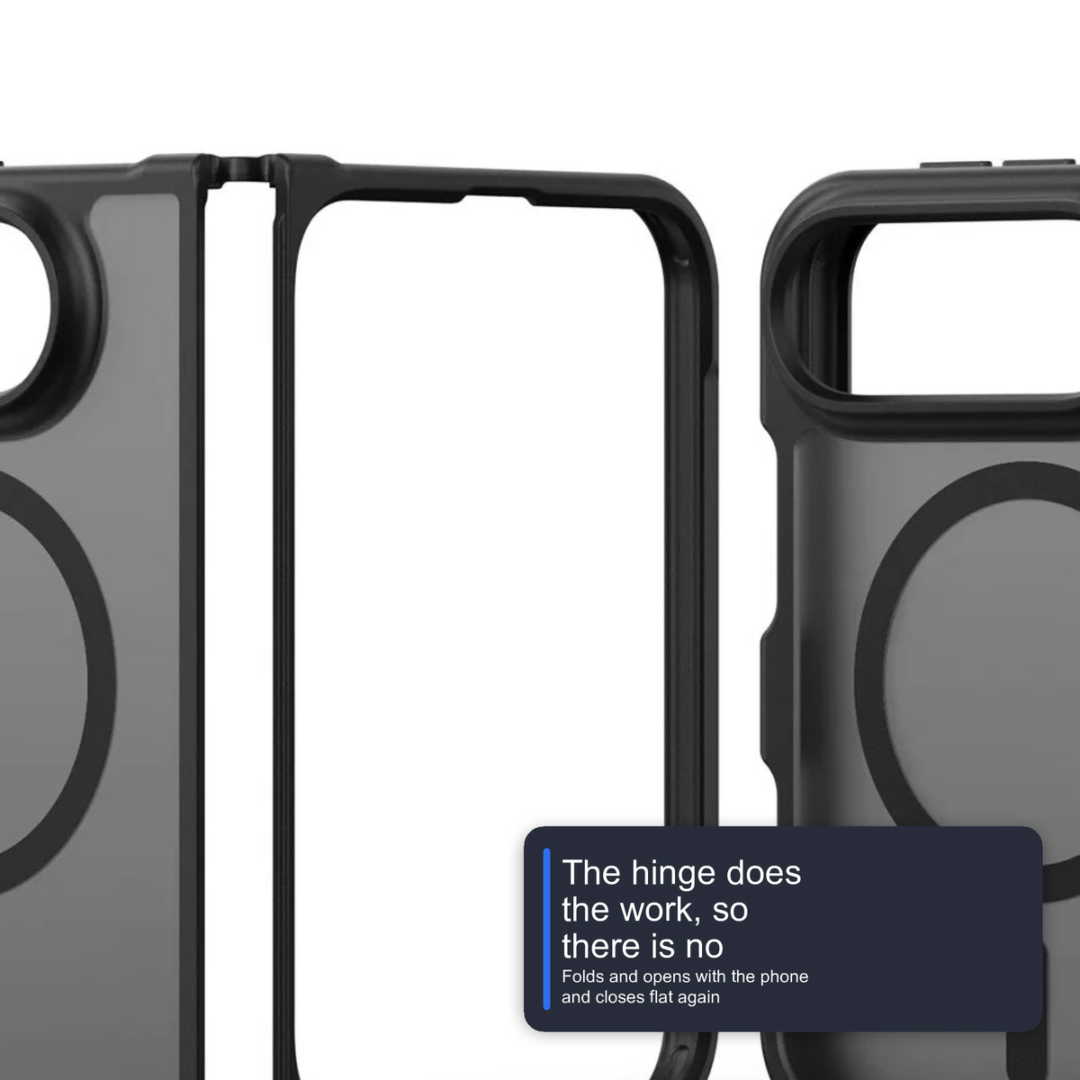 Black Case For iPhone Duo Magnetic Charging Front and Back Clamshell Case Cover FoneFunShop