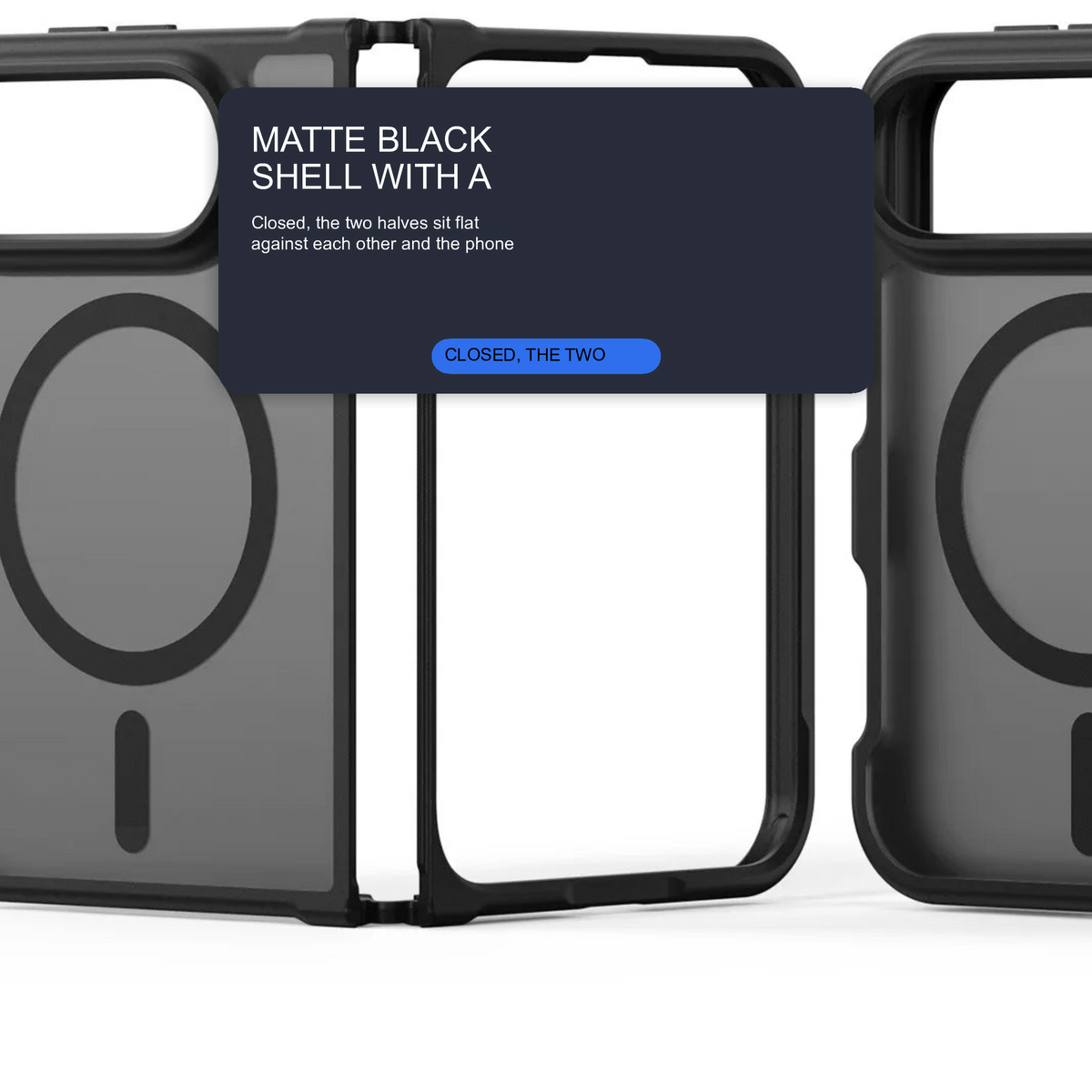 Black Case For iPhone Duo Magnetic Charging Front and Back Clamshell Case Cover FoneFunShop