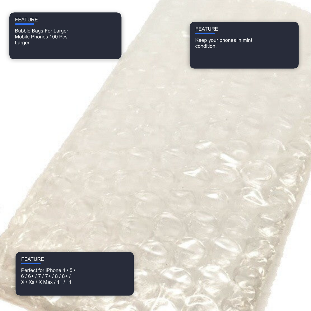 Bubble Bags For Larger Mobile Phones 100 Pcs Larger Reusable FoneFunShop