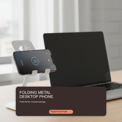 Budi Rotation Folding Metal Desktop Phone Holder White Holder Budi