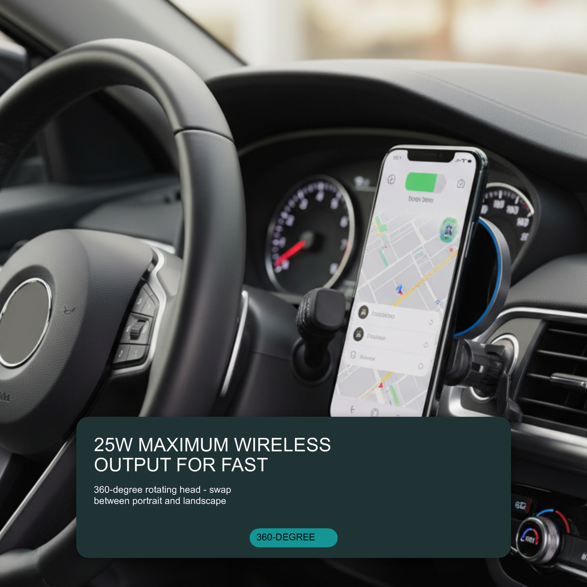 Budi W059A 25W Super Fast Wireless Car Charger - Magnetic Vent Mount Car Charger FoneFunShop