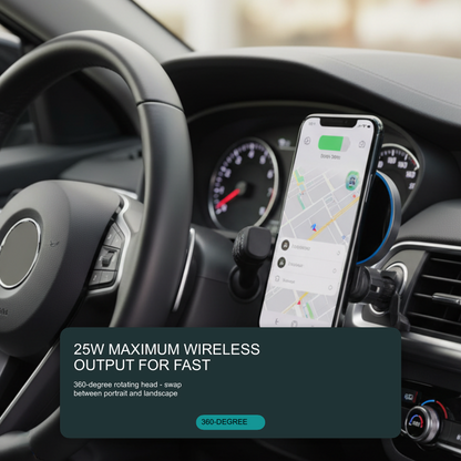 Budi W059A 25W Super Fast Wireless Car Charger - Magnetic Vent Mount Car Charger FoneFunShop