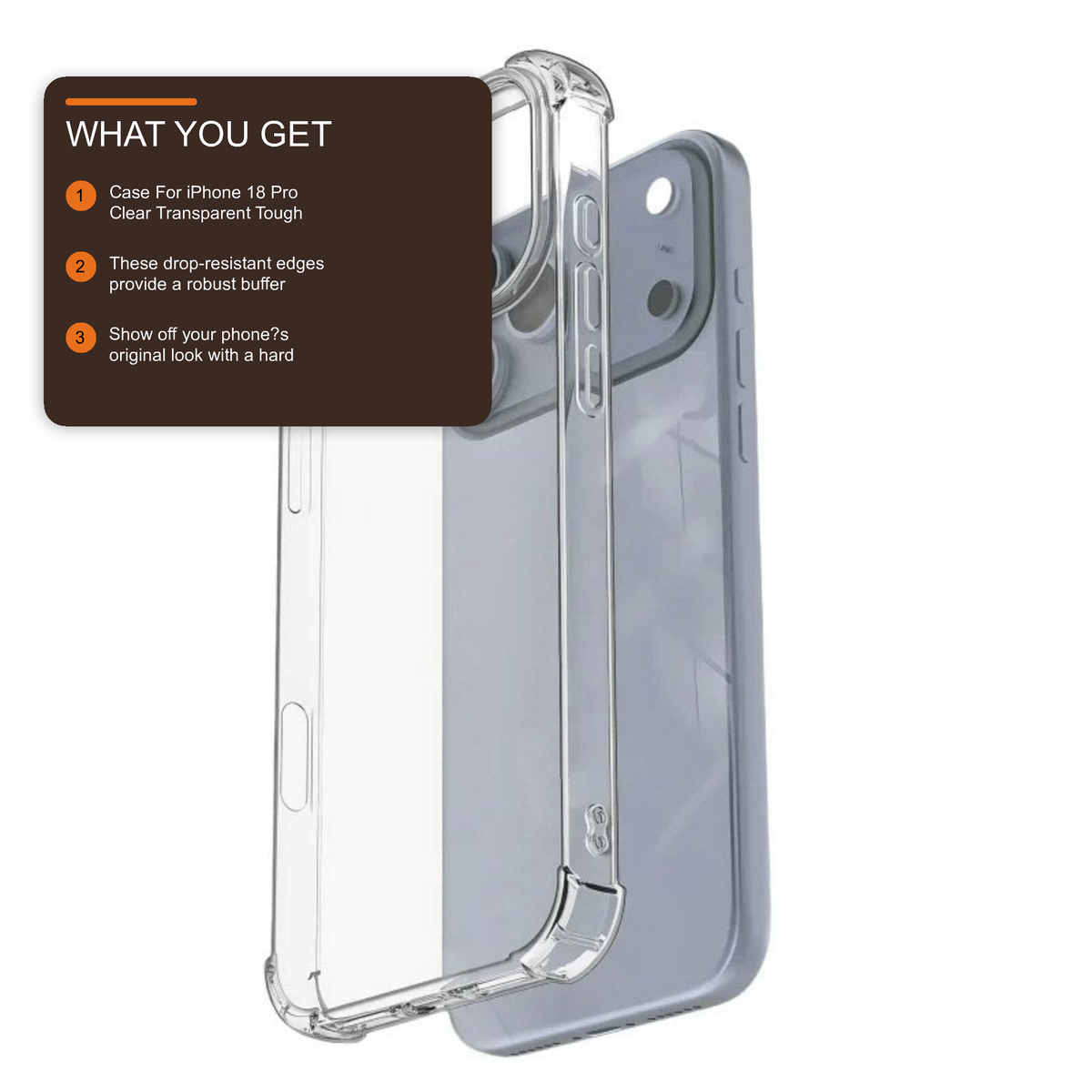 Case For iPhone 18 Pro Clear Transparent Tough Shockproof Armoured Case Cover FoneFunShop