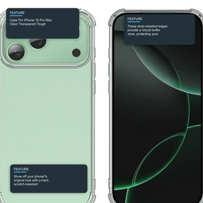 Case For iPhone 18 Pro Max Clear Transparent Tough Shockproof Armoured Case Cover FoneFunShop