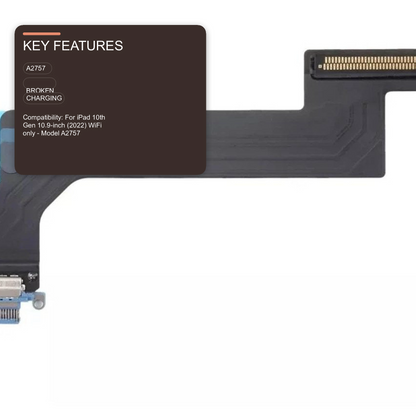 Charging Port Flex Cable For iPad 10th Gen 10.9 (2022) Wifi - White / Silver Charging Port FoneFunShop
