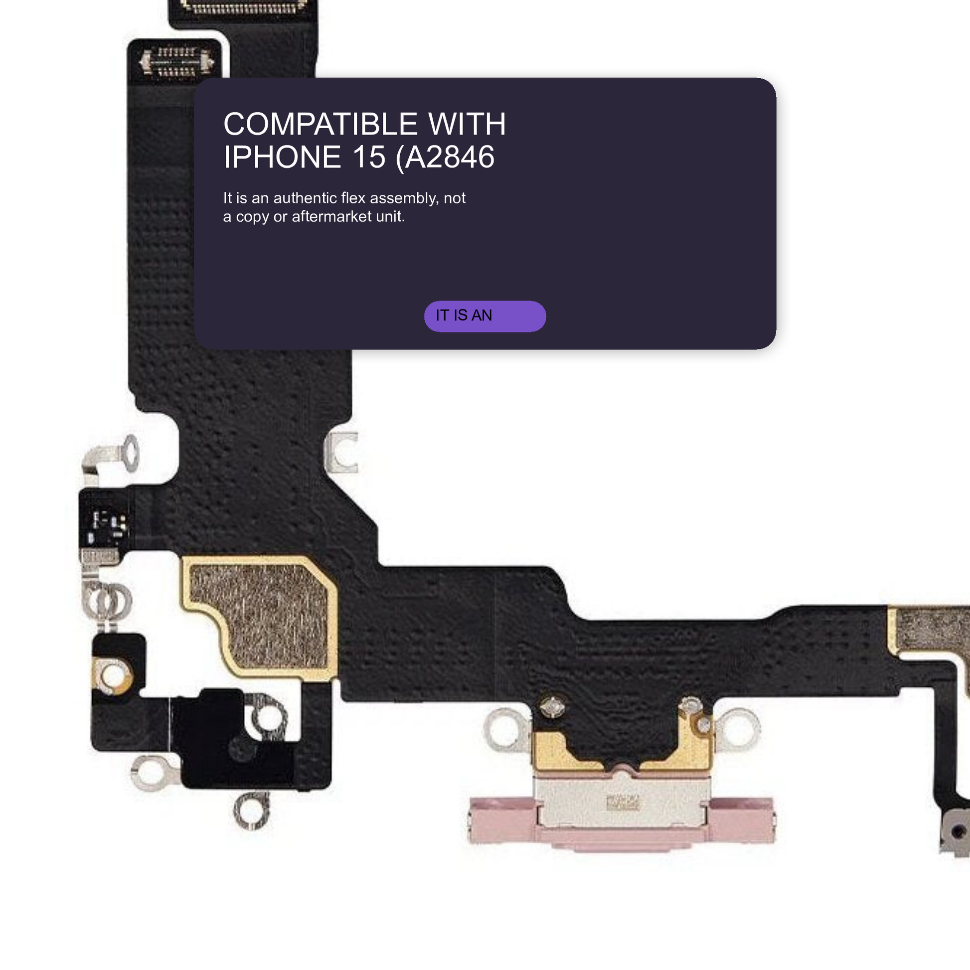 Charging Port for iPhone 15 Pink (OEM Used Pulled Part) Charging Port FoneFunShop
