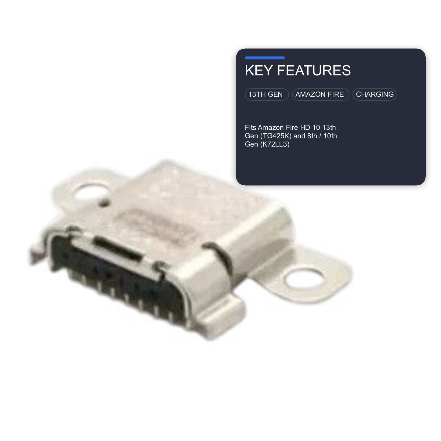 Charging Port Type C for Amazon Fire HD 10 TG425K 13th Gen (8 10 Gen K72LL3) Charging Port FoneFunShop