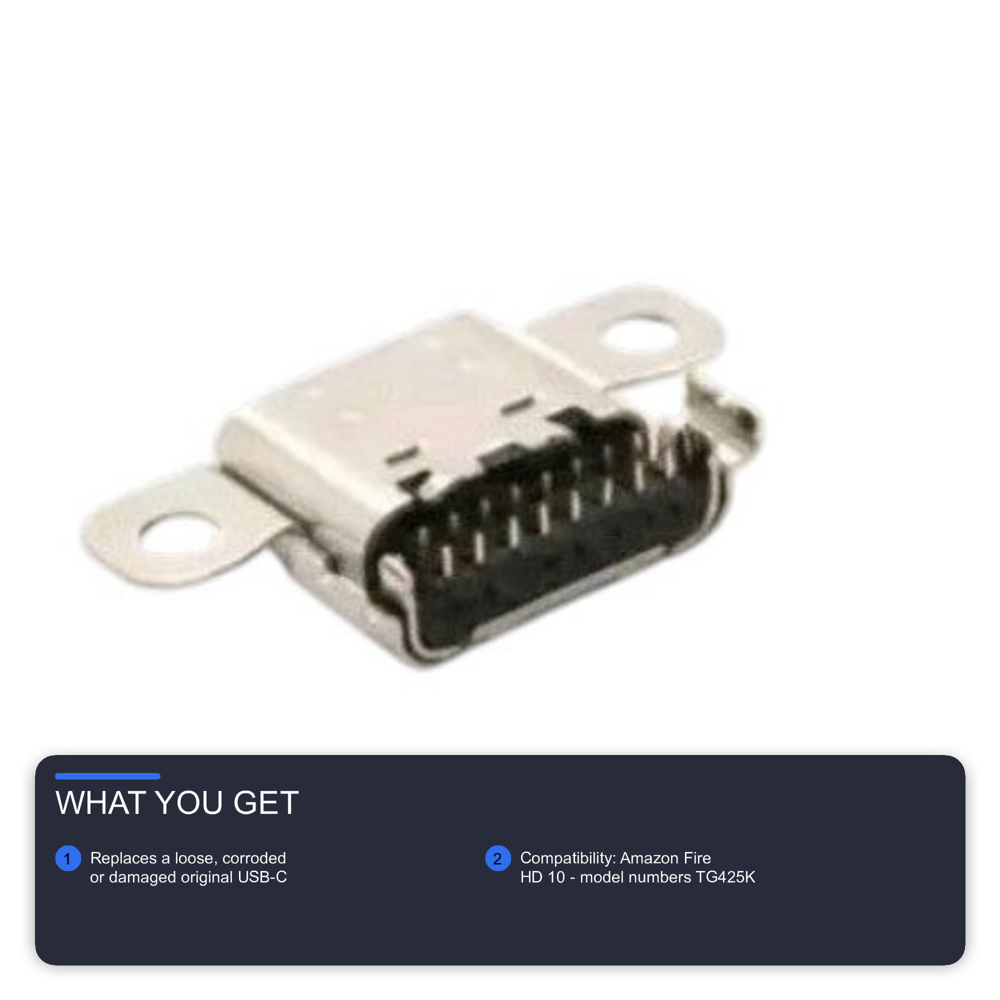 Charging Port Type C for Amazon Fire HD 10 TG425K 13th Gen (8 10 Gen K72LL3) Charging Port FoneFunShop