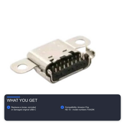 Charging Port Type C for Amazon Fire HD 10 TG425K 13th Gen (8 10 Gen K72LL3) Charging Port FoneFunShop