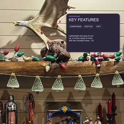 Christmas Tree Garland Banner Fireplace Wall Hanging Home Decoration Christmas FoneFunShop