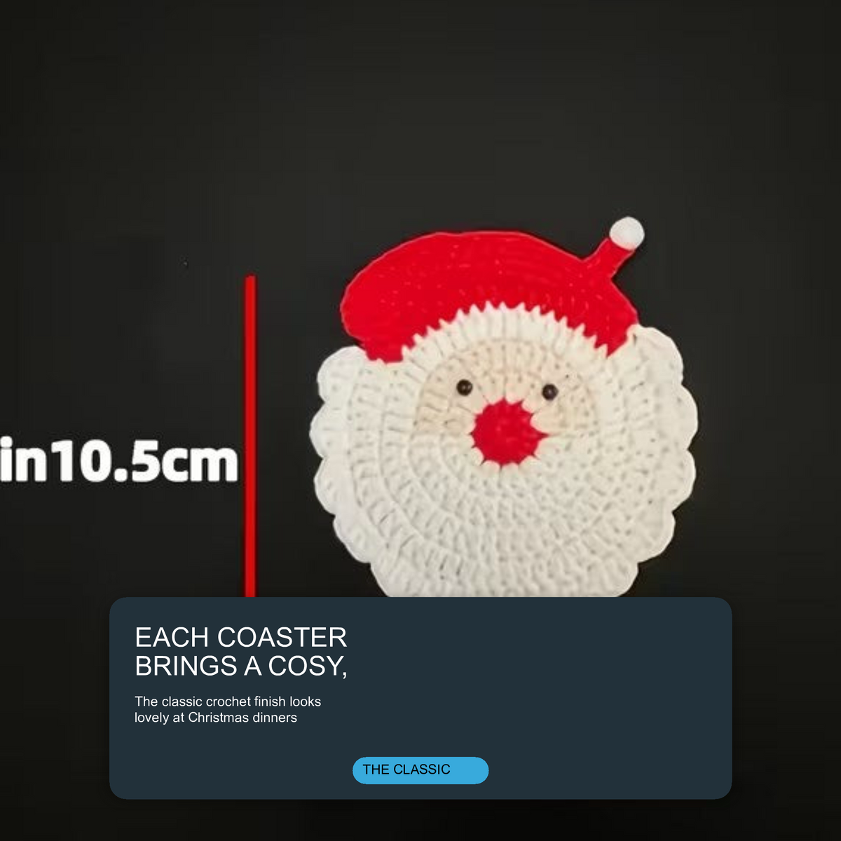 Handmade Crochet Christmas Coasters Holiday Table Decoration Drink Mats - 4PCS Christmas FoneFunShop