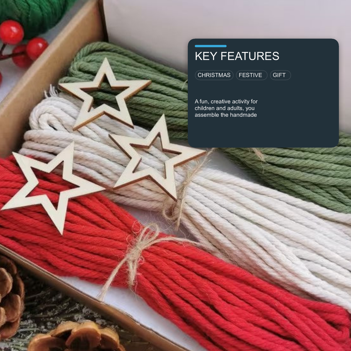 DIY Christmas Tree Craft Kit Handmade Ornaments Hanging Decorations - 3PCS Christmas FoneFunShop