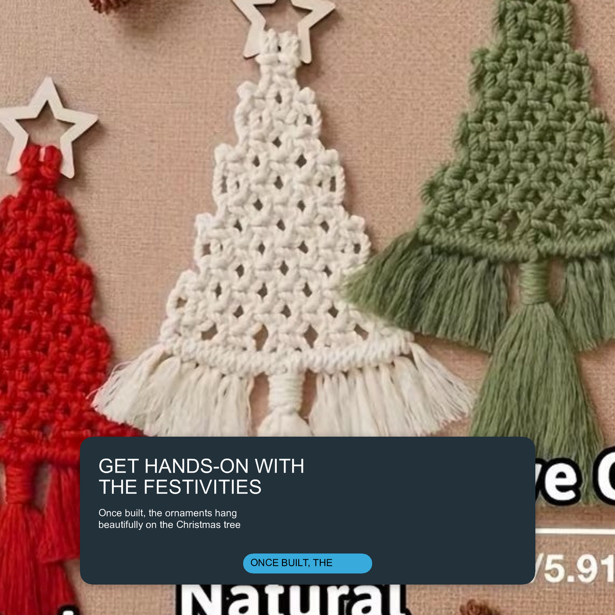 DIY Christmas Tree Craft Kit Handmade Ornaments Hanging Decorations - 3PCS Christmas FoneFunShop