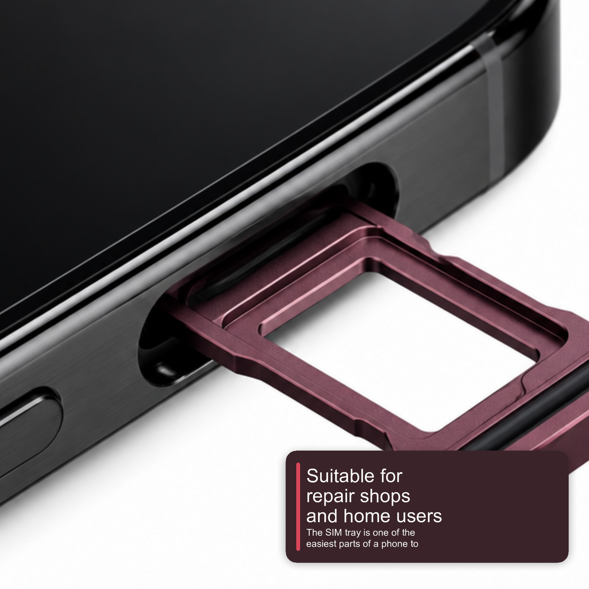 Dual Sim Tray For iPhone 18 Pro / 18 Pro Max Card Holder Burgundy Red Sim Tray FoneFunShop