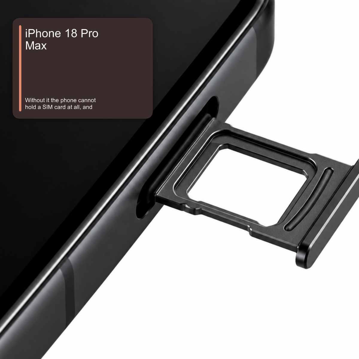 Dual Sim Tray For iPhone 18 Pro / 18 Pro Max Card Holder Black Sim Tray FoneFunShop