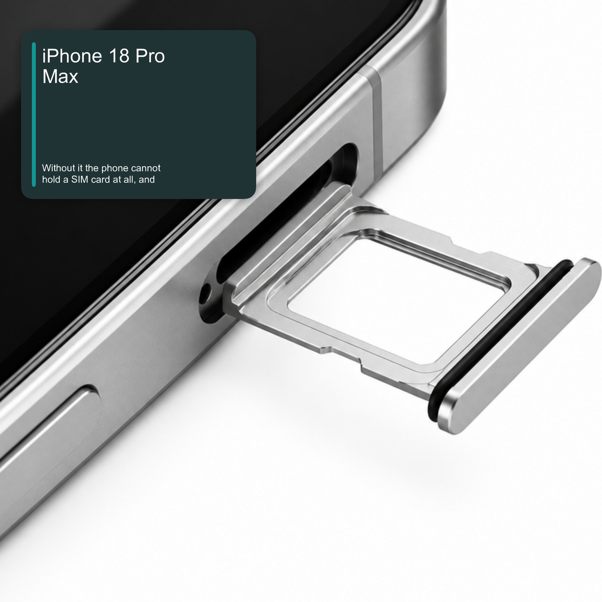 Dual Sim Tray For iPhone 18 Pro / 18 Pro Max Card Holder Silver Sim Tray FoneFunShop