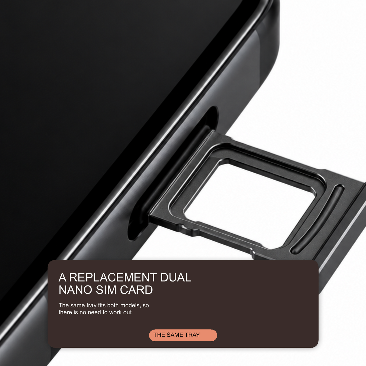Dual Sim Tray For iPhone 18 Pro / 18 Pro Max Card Holder Black Sim Tray FoneFunShop