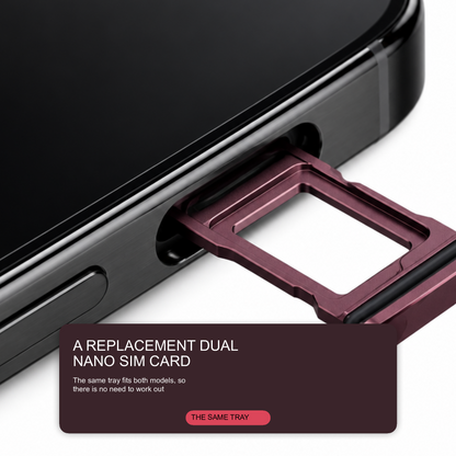 Dual Sim Tray For iPhone 18 Pro / 18 Pro Max Card Holder Burgundy Red Sim Tray FoneFunShop