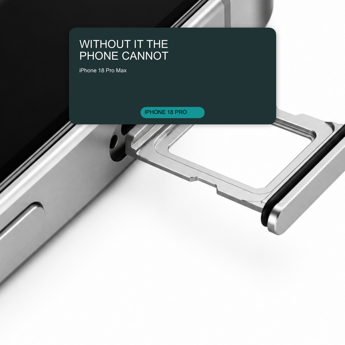 Dual Sim Tray For iPhone 18 Pro / 18 Pro Max Card Holder Silver Sim Tray FoneFunShop