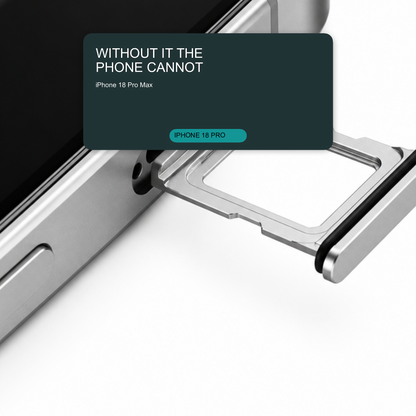 Dual Sim Tray For iPhone 18 Pro / 18 Pro Max Card Holder Silver Sim Tray FoneFunShop