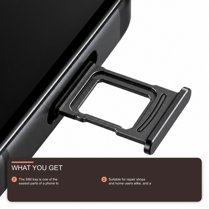 Dual Sim Tray For iPhone 18 Pro / 18 Pro Max Card Holder Black Sim Tray FoneFunShop
