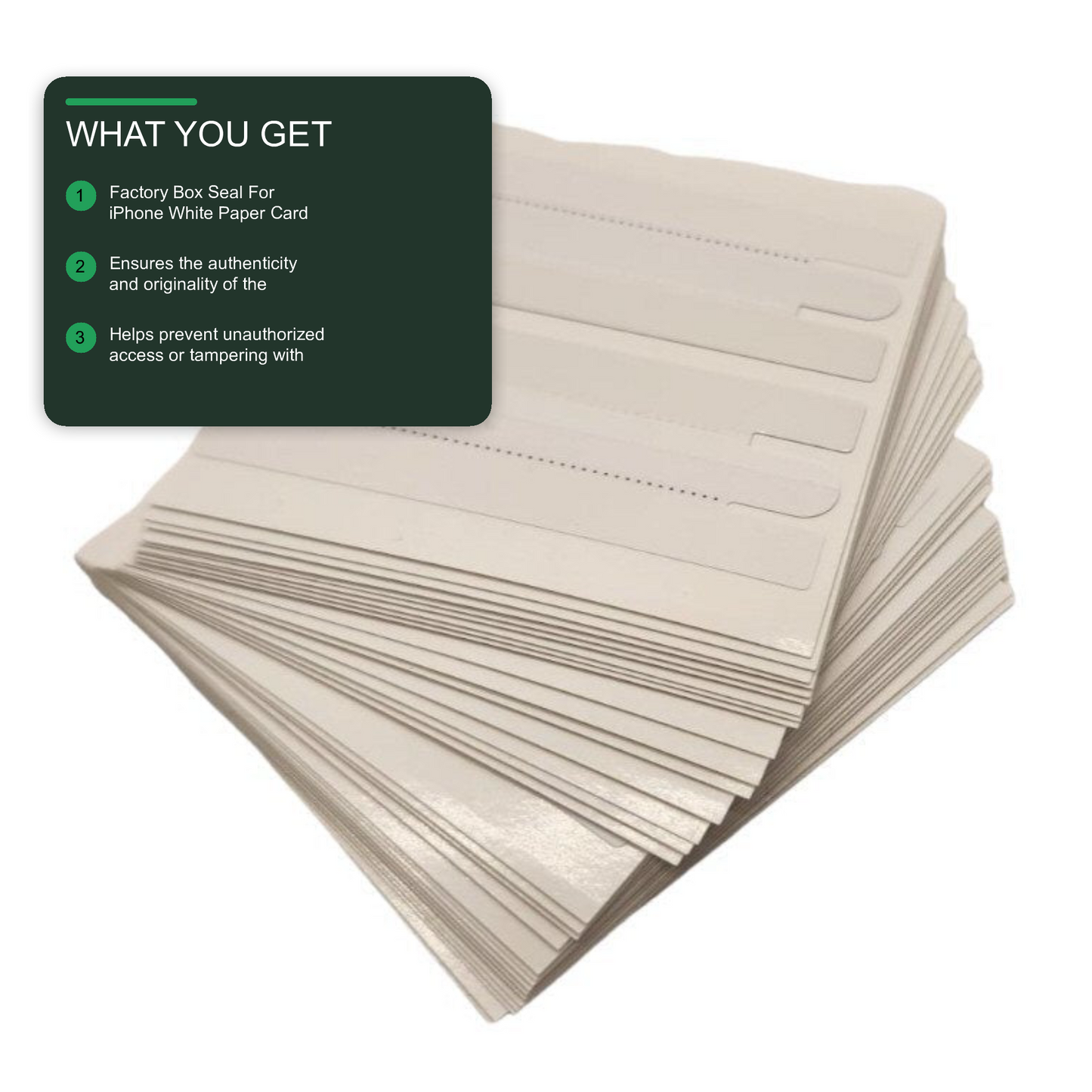 Factory Box Seal For iPhone White Paper Card Pack of 100 Factory seal FoneFunShop