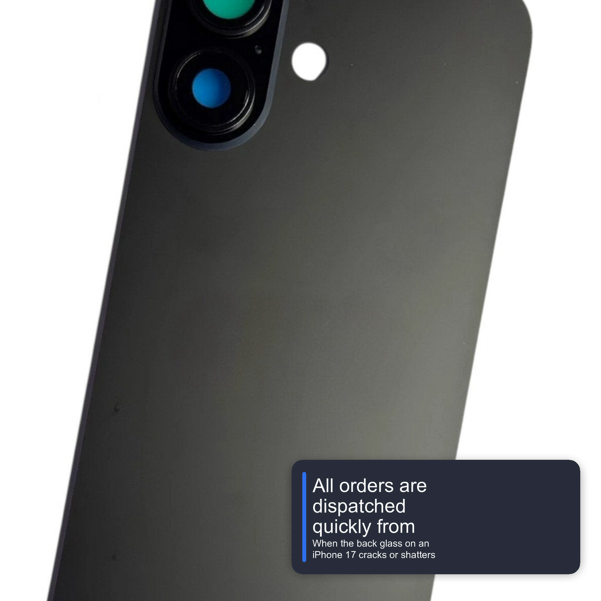 Glass Back For iPhone 17 Black Plain Without Logo Rear Glass FoneFunShop