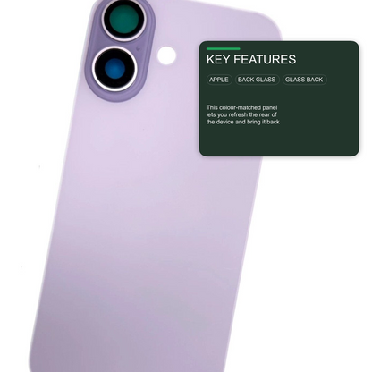 Glass Back For iPhone 17 Lavender Plain Without Logo Rear Glass FoneFunShop