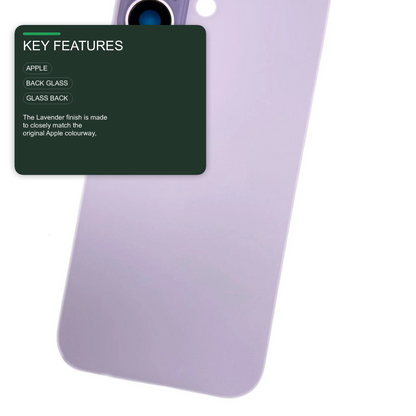 Glass Back For iPhone 17 Lavender Plain Without Logo Rear Glass FoneFunShop