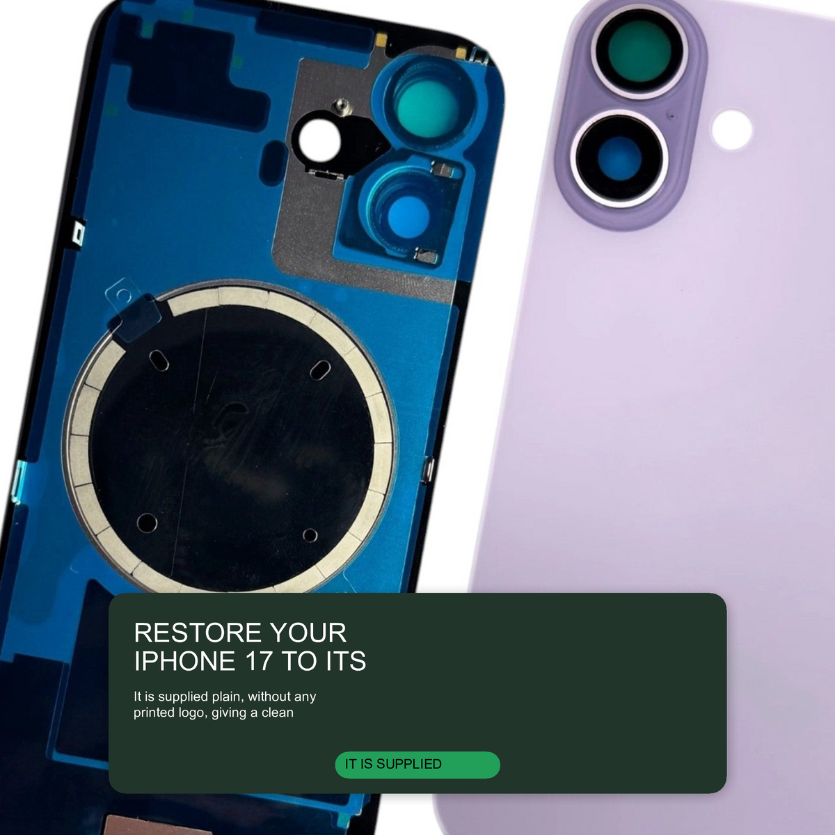 Glass Back For iPhone 17 Lavender Plain Without Logo Rear Glass FoneFunShop