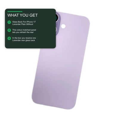 Glass Back For iPhone 17 Lavender Plain Without Logo Rear Glass FoneFunShop