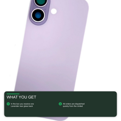 Glass Back For iPhone 17 Lavender Plain Without Logo Rear Glass FoneFunShop