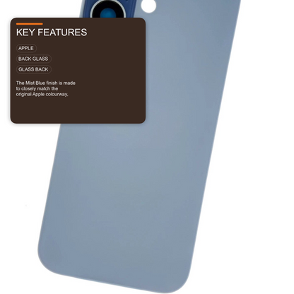 Glass Back For iPhone 17 Mist Blue Plain Without Logo Rear Glass FoneFunShop