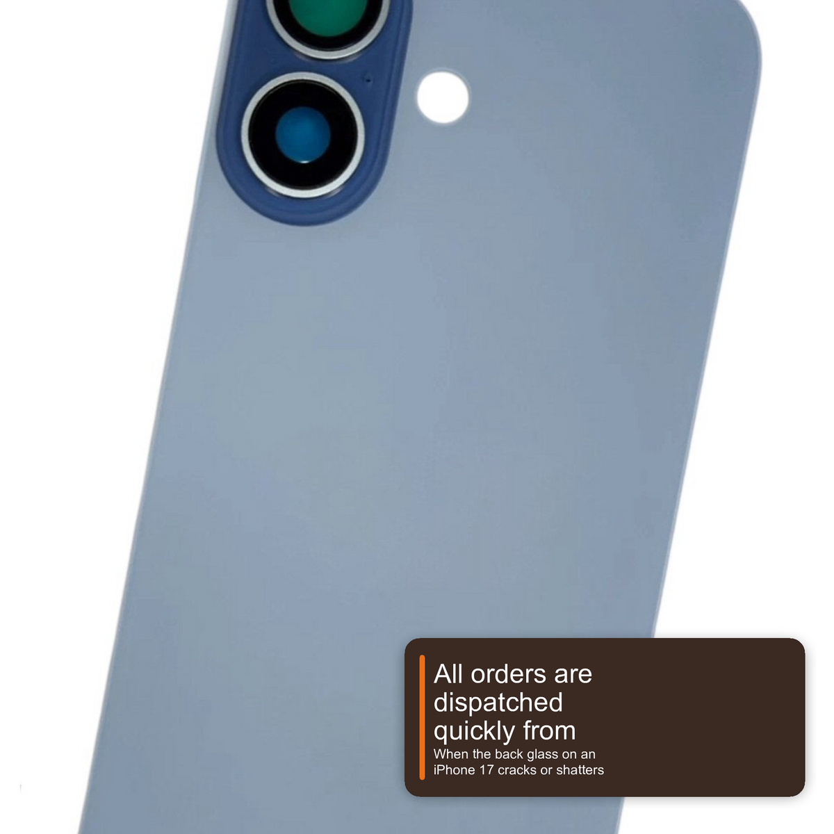 Glass Back For iPhone 17 Mist Blue Plain Without Logo Rear Glass FoneFunShop