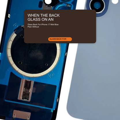 Glass Back For iPhone 17 Mist Blue Plain Without Logo Rear Glass FoneFunShop