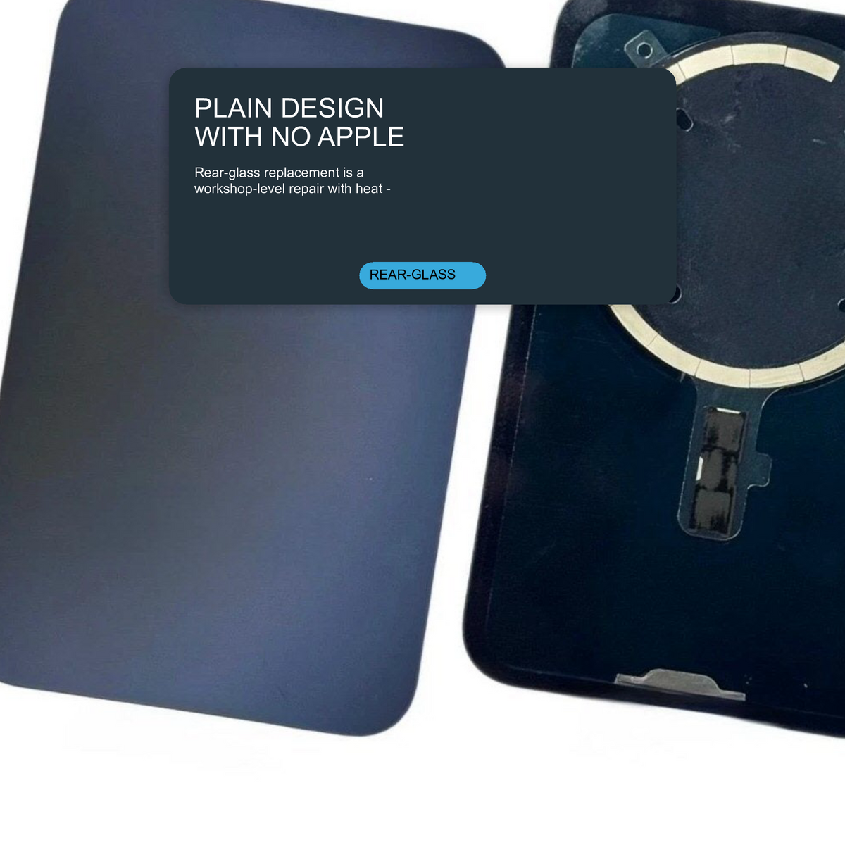 Glass Back For iPhone 17 Pro Blue Plain Without Logo Rear Glass FoneFunShop