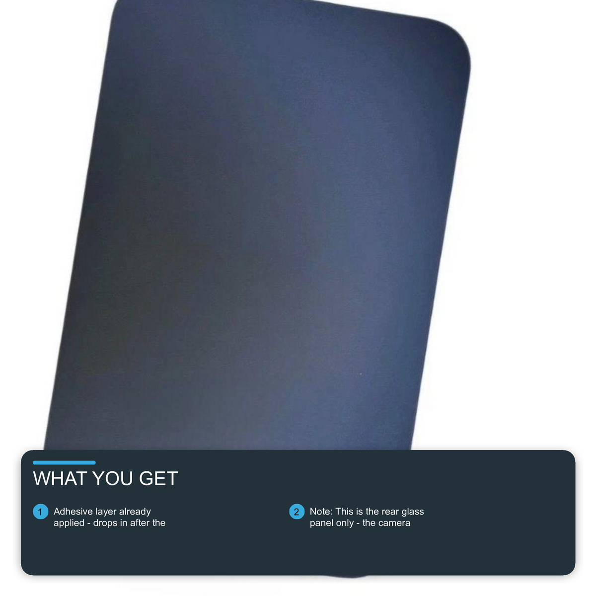 Glass Back For iPhone 17 Pro Blue Plain Without Logo Rear Glass FoneFunShop