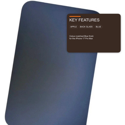Glass Back For iPhone 17 Pro Max Blue Plain Without Logo Rear Glass FoneFunShop