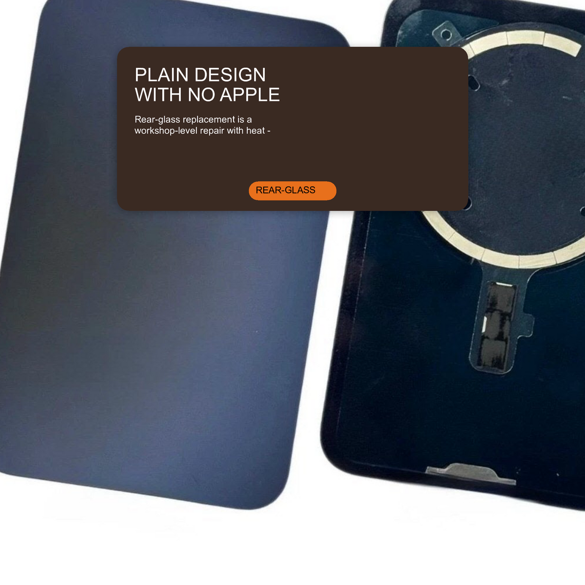 Glass Back For iPhone 17 Pro Max Blue Plain Without Logo Rear Glass FoneFunShop