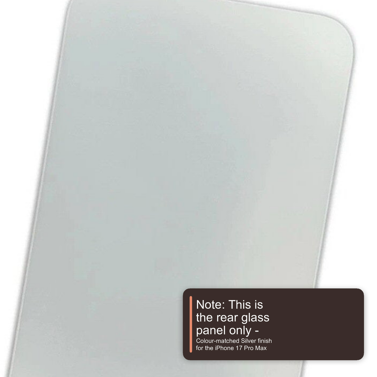 Glass Back For iPhone 17 Pro Max Silver Plain Without Logo Rear Glass FoneFunShop